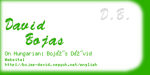 david bojas business card